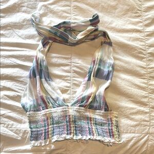 Forever 21 Blue and White plaid Crop Top
